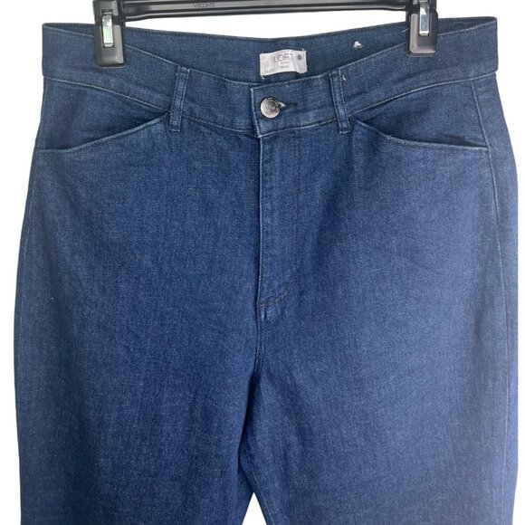 Loft Outlet Petite Trousers Dark Wash Denim Cotton Blend Size 12 Petite - Picture 4 of 15